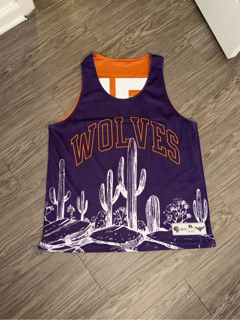 Darc Sport Arizona Wolves Reversable Basketball Jersey Purple/Orange Size XL